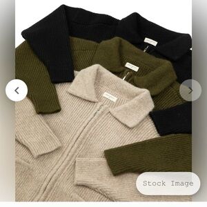 James street co reed zip cardigan NAVY (small)